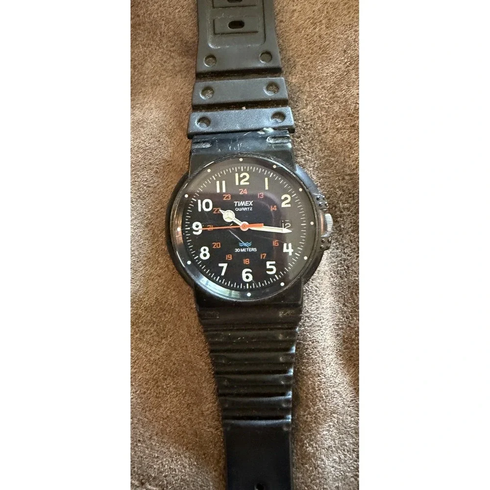 Timex T49 Military 24HR Field Watch Original Band Vintage Tested And Works